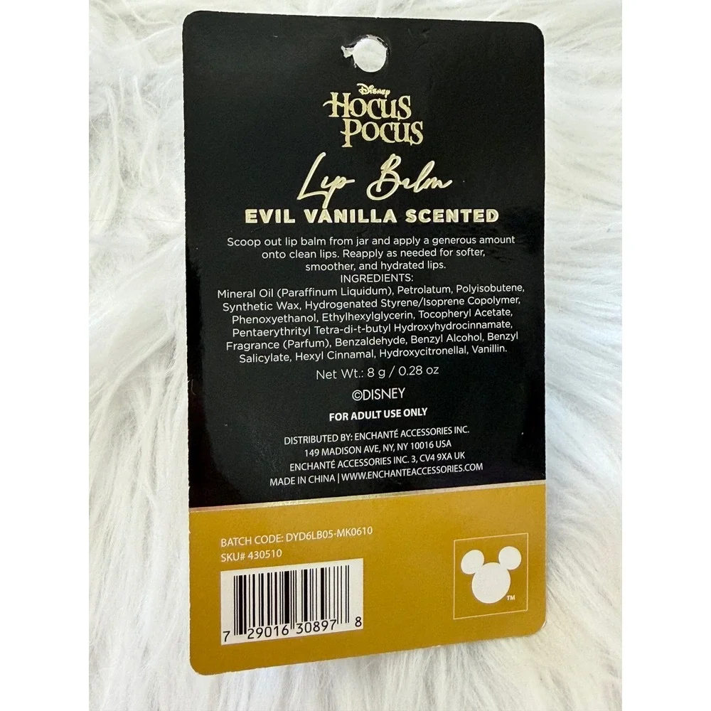 Disney Hocus Pocus Evil Vanilla Scented Lip Balm Cauldron Jar New NIP